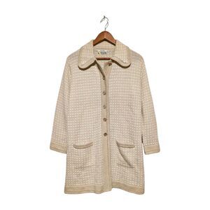 Vintage 70s Sweater Bee Banff Womens Button Up Cardigan Sweater Indie Cozy B44